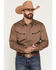 Image #1 - Gibson Trading Co Men's All Smiles Solid Long Sleeve Snap Western Shirt, Brown, hi-res