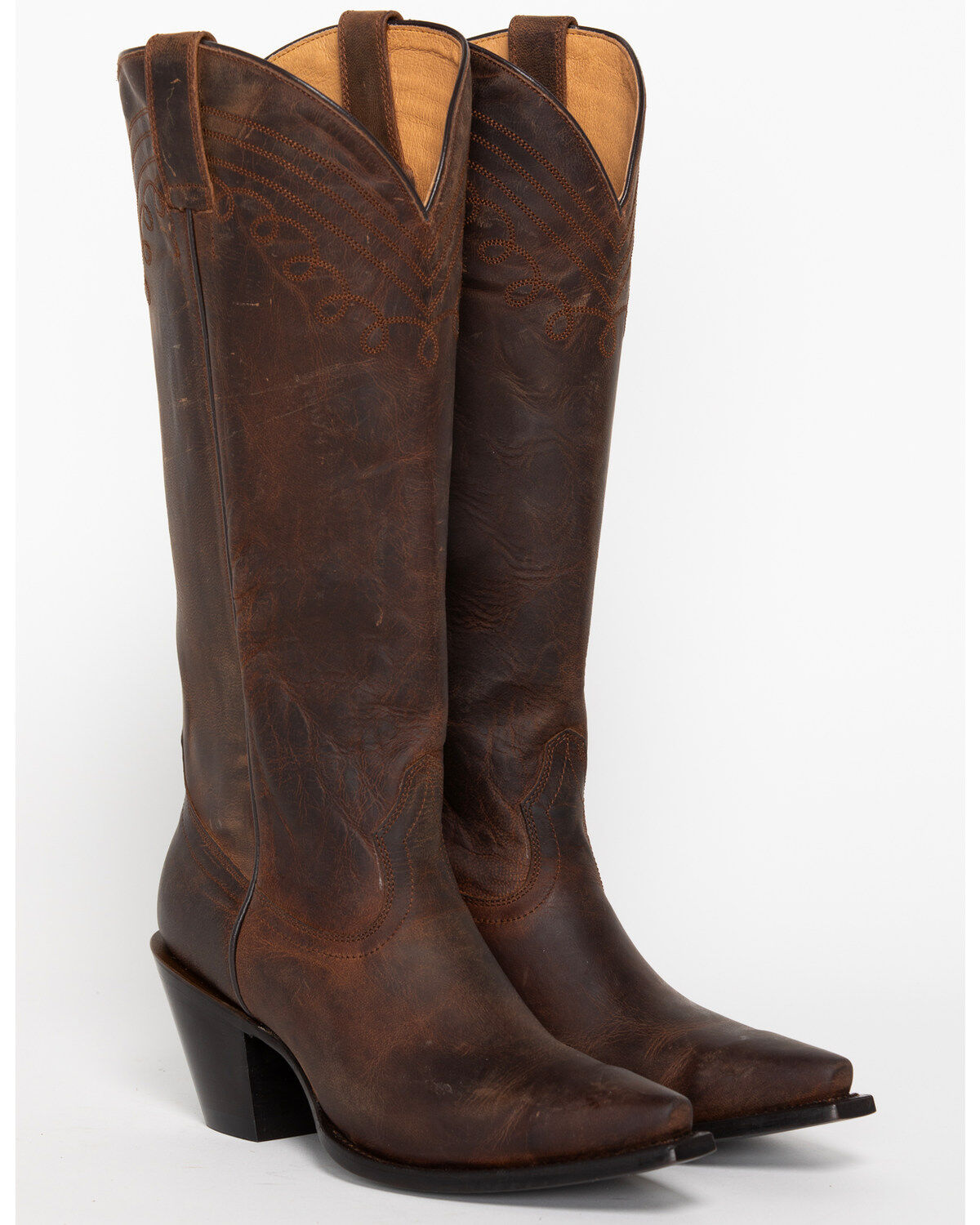 ladies leather cowboy boots