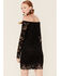 Panhandle Women's Lace Off The Shoulder Short Dress, Black, hi-res