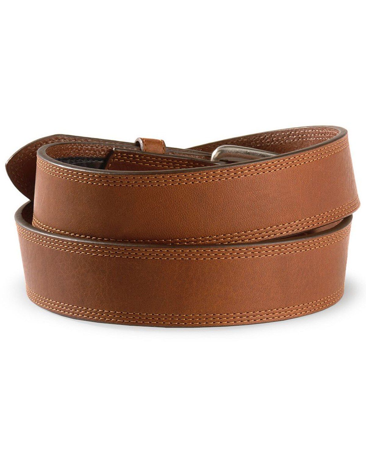 Image #2 - Ariat Triple Stitched Leather Belt - Reg & Big, Sunshine, hi-res