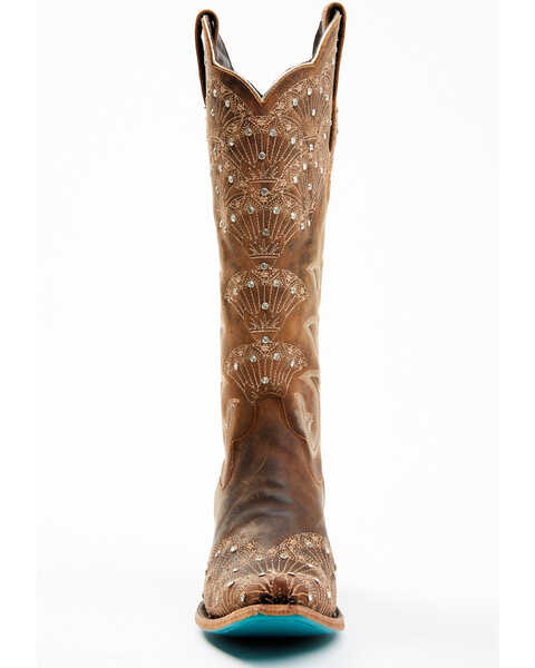 Boot Barn X Lane Women's Exclusive Calypso Caramel Leather Western Bridal Boots - Snip Toe, Caramel, hi-res