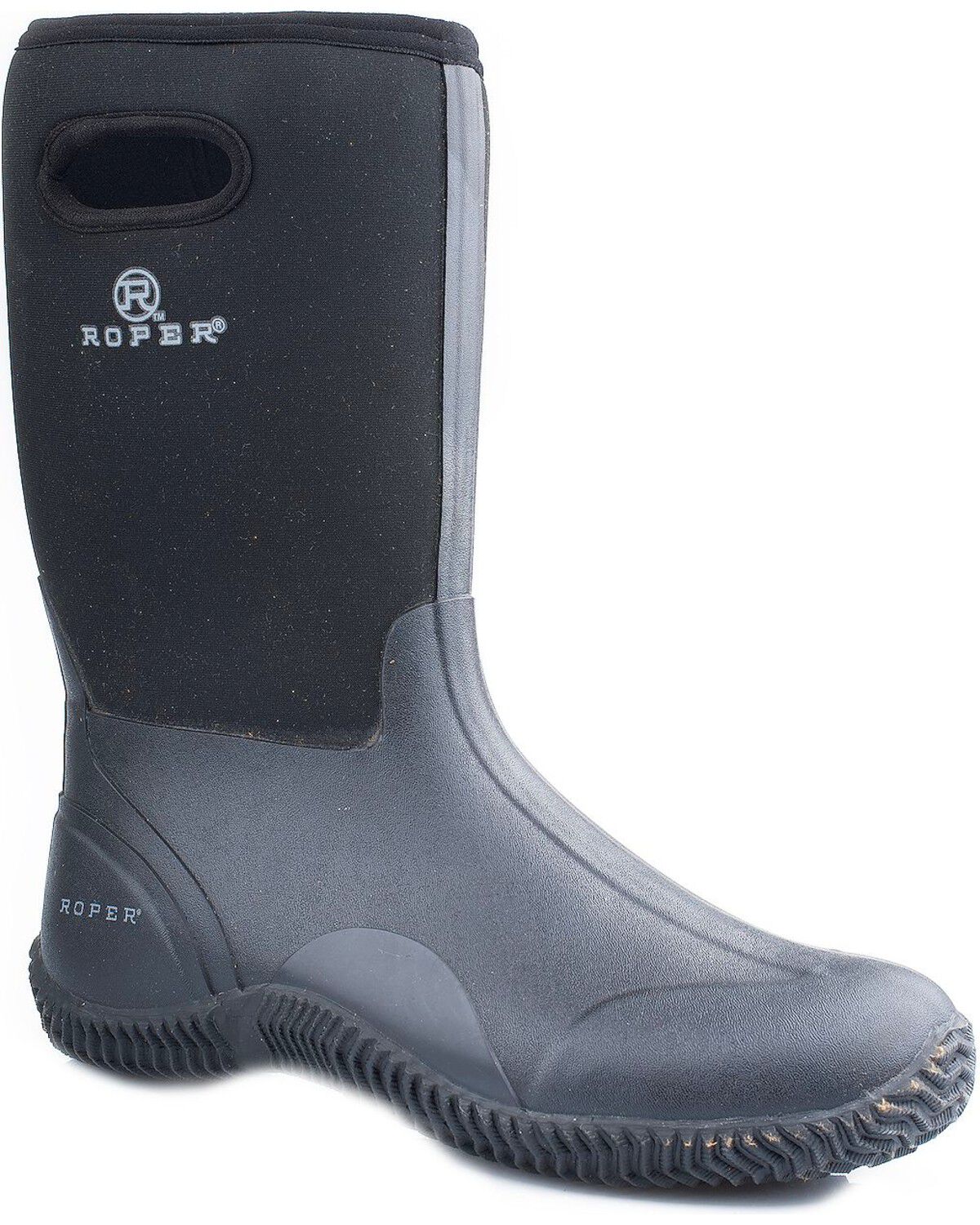 Image #1 - Roper Men's Neoprene Barnyard Work Boots, Black, hi-res