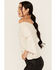 Image #2 - Shyanne Women's Solid Faux Suede Off The Shoulder Long Sleeve Shirt, Natural, hi-res