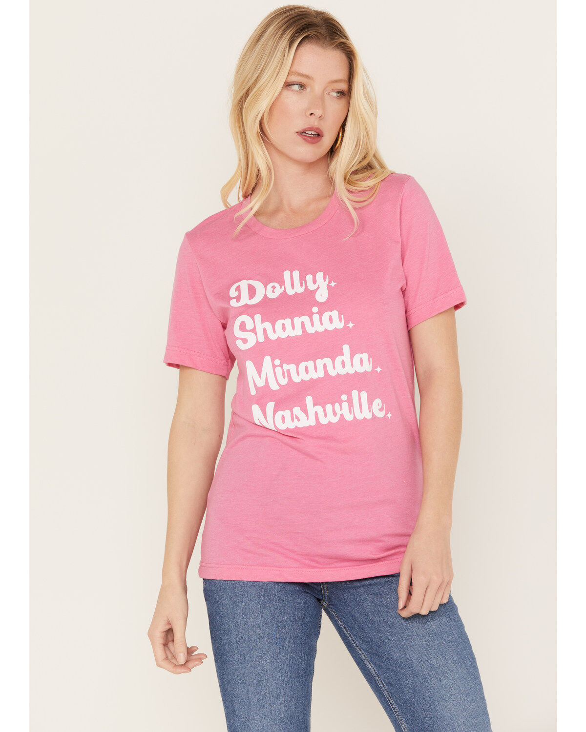 Image #1 - Ali Dee Women's Nashville Singstress Short Sleeve Graphic Tee, Pink, hi-res