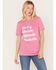 Image #1 - Ali Dee Women's Nashville Singstress Short Sleeve Graphic Tee, Pink, hi-res