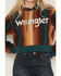 Image #3 - Wrangler Retro Women's Serape Striped Logo Cropped Hoodie, Teal, hi-res