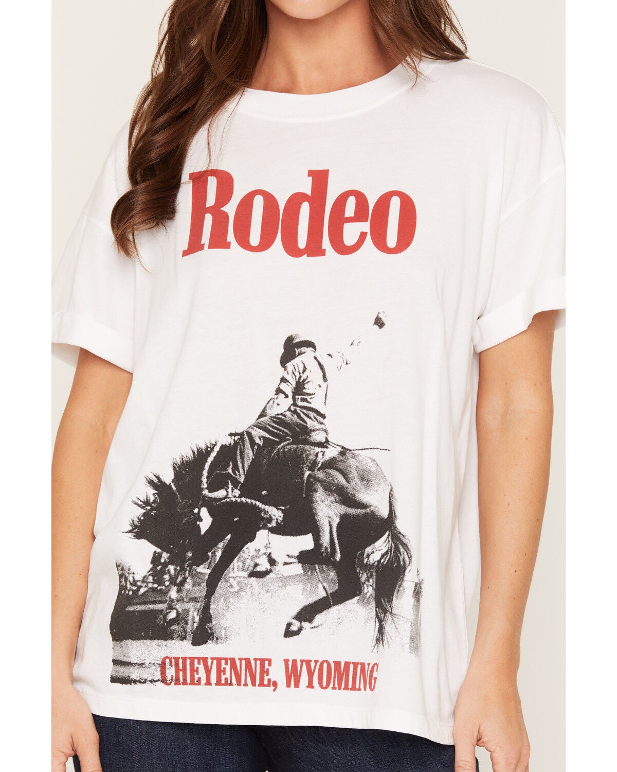 Image #3 - Girl Dangerous Women's Cheyenne Rodeo Short Sleeve Graphic Tee, White, hi-res