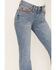 Image #4 - Shyanne Women's Chevron Embroidered Light Wash Mid Rise Flare Jeans, , hi-res