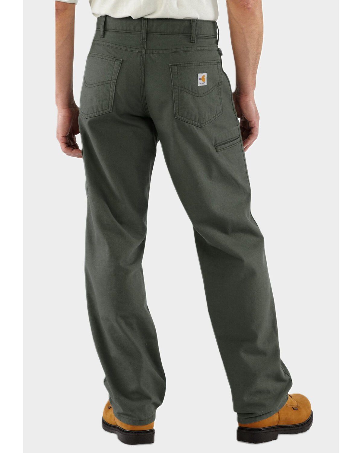 Image #3 - Carhartt Men's FR Midweight Canvas Loose Straight Utility Work Pants, Olive, hi-res