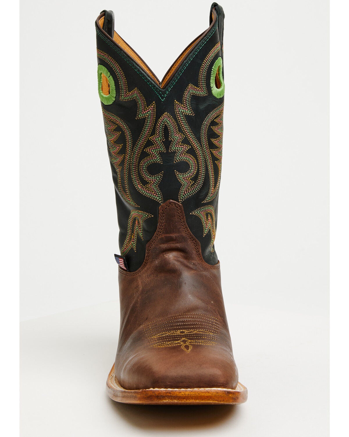 Image #4 - Justin Men's Bent Rail Nash Western Boots - Broad Square Toe, Brown, hi-res