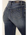Image #3 - Shyanne Women's Dark High Rise Flare Distressed Knee Flare Stretch Denim Jeans, , hi-res