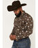 Image #2 - Cody James Men's Night Cap Floral Print Long Sleeve Snap Western Shirt, Brown, hi-res