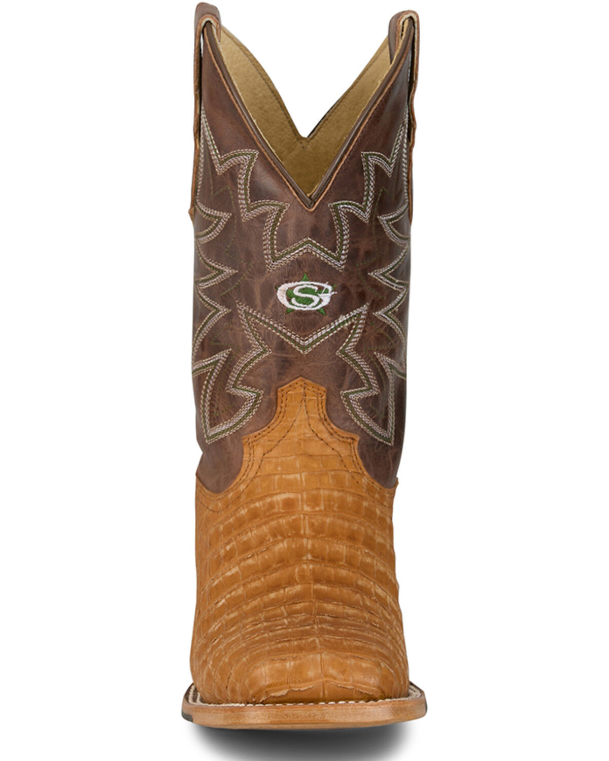Justin Men's San Antone Exotic Caiman Western Boots - Broad Square Toe