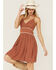 Wild Moss Women's Ditsy Rust Sleeveless Sundress, Rust Copper, hi-res