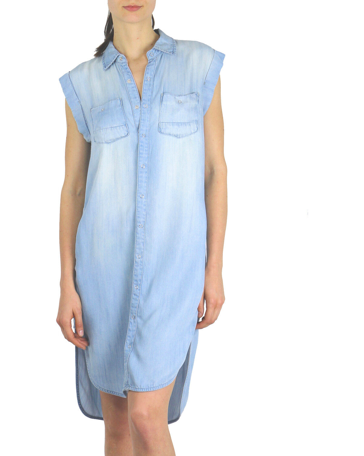 hi low denim shirt dress