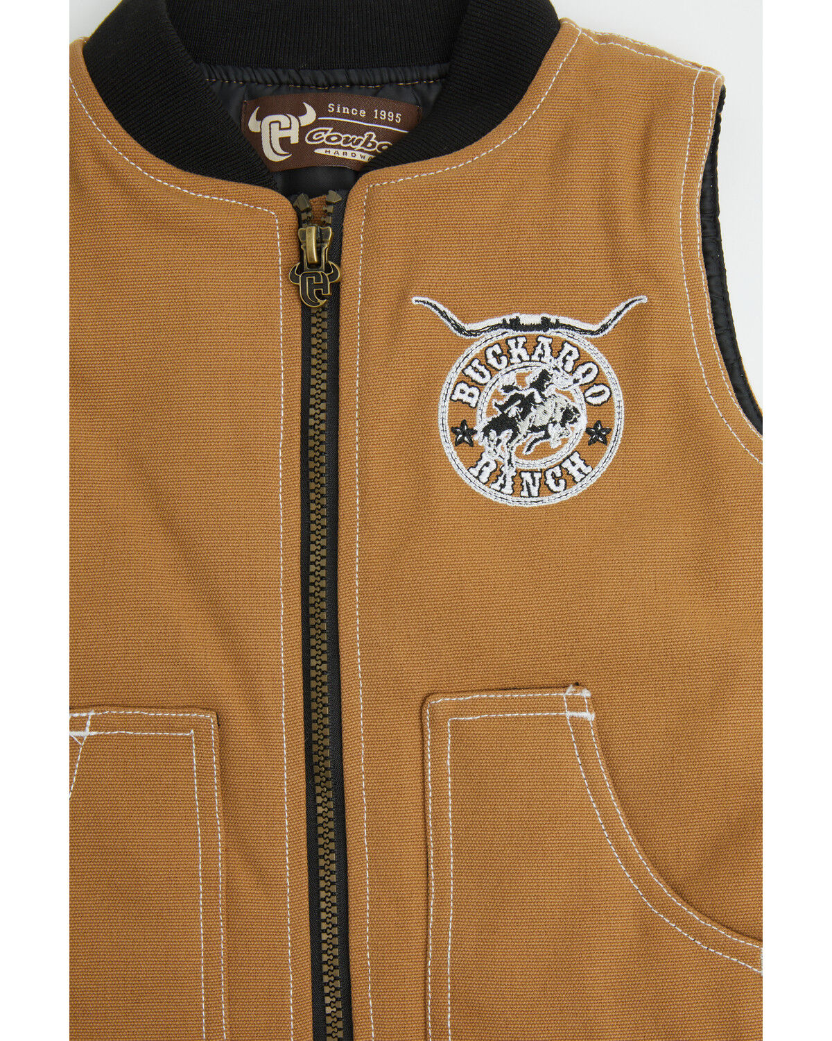Image #2 - Cowboy Hardware Toddler Boys' Buckaroo Ranch Canvas Vest, Camel, hi-res