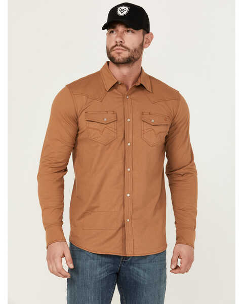 Cody James Men's FR Lightweight Solid Long Sleeve Snap Work Shirt , Rust Copper, hi-res