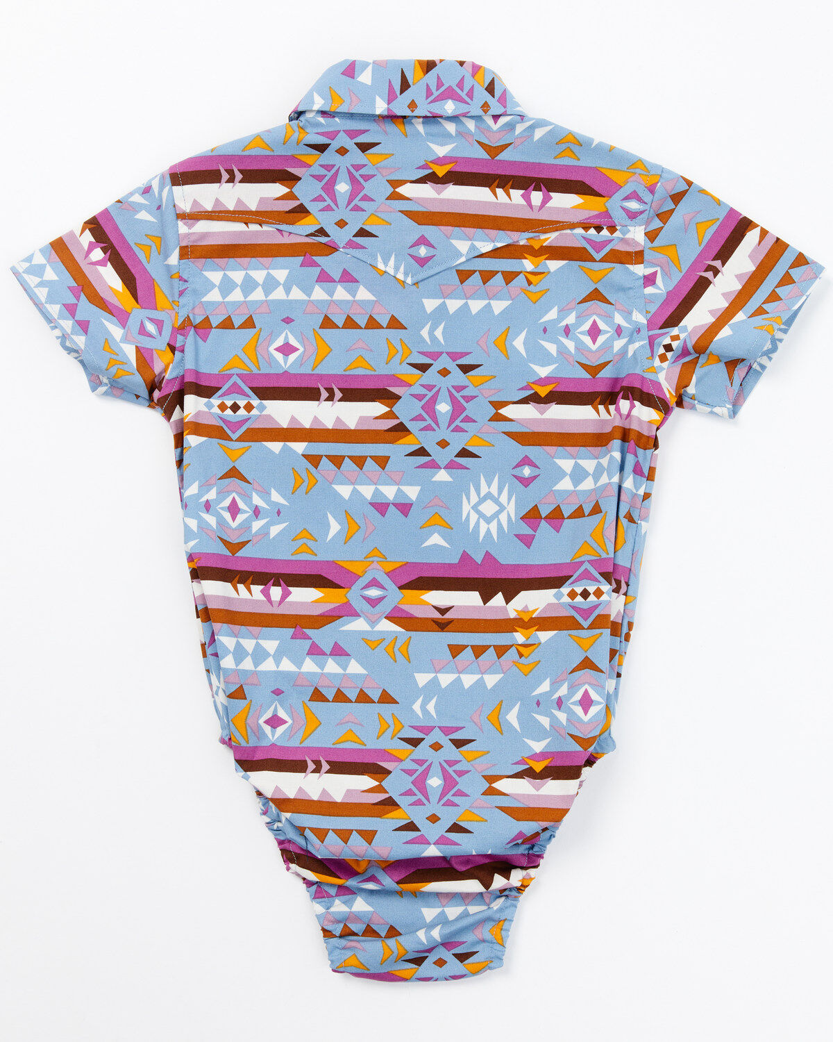 Image #3 - Shyanne Infant Girls' Printed Short Sleeve Snap Western Onesie, Blue, hi-res