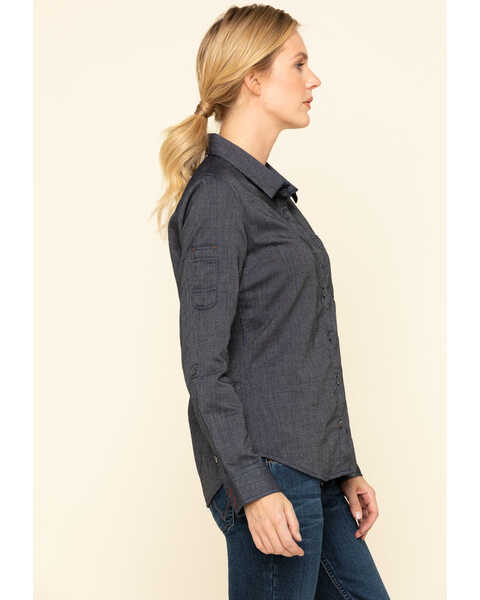 Image #3 - Dovetail Workwear Women's Indigo Herringbone Givens Work Shirt, , hi-res