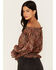 Image #4 - Flying Tomato Women's Paisley Print Off The Shoulder Top, Rust Copper, hi-res
