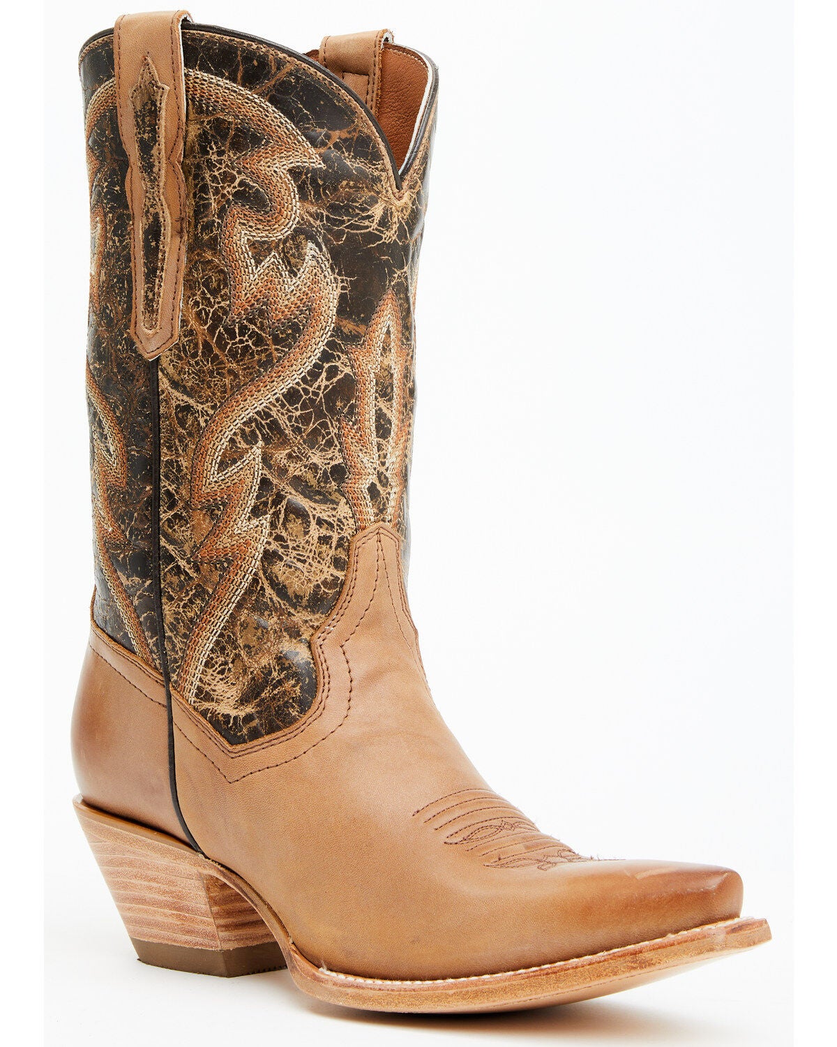 Dan Post Women's 11" Tria Western Boots - Snip Toe, Tan, hi-res