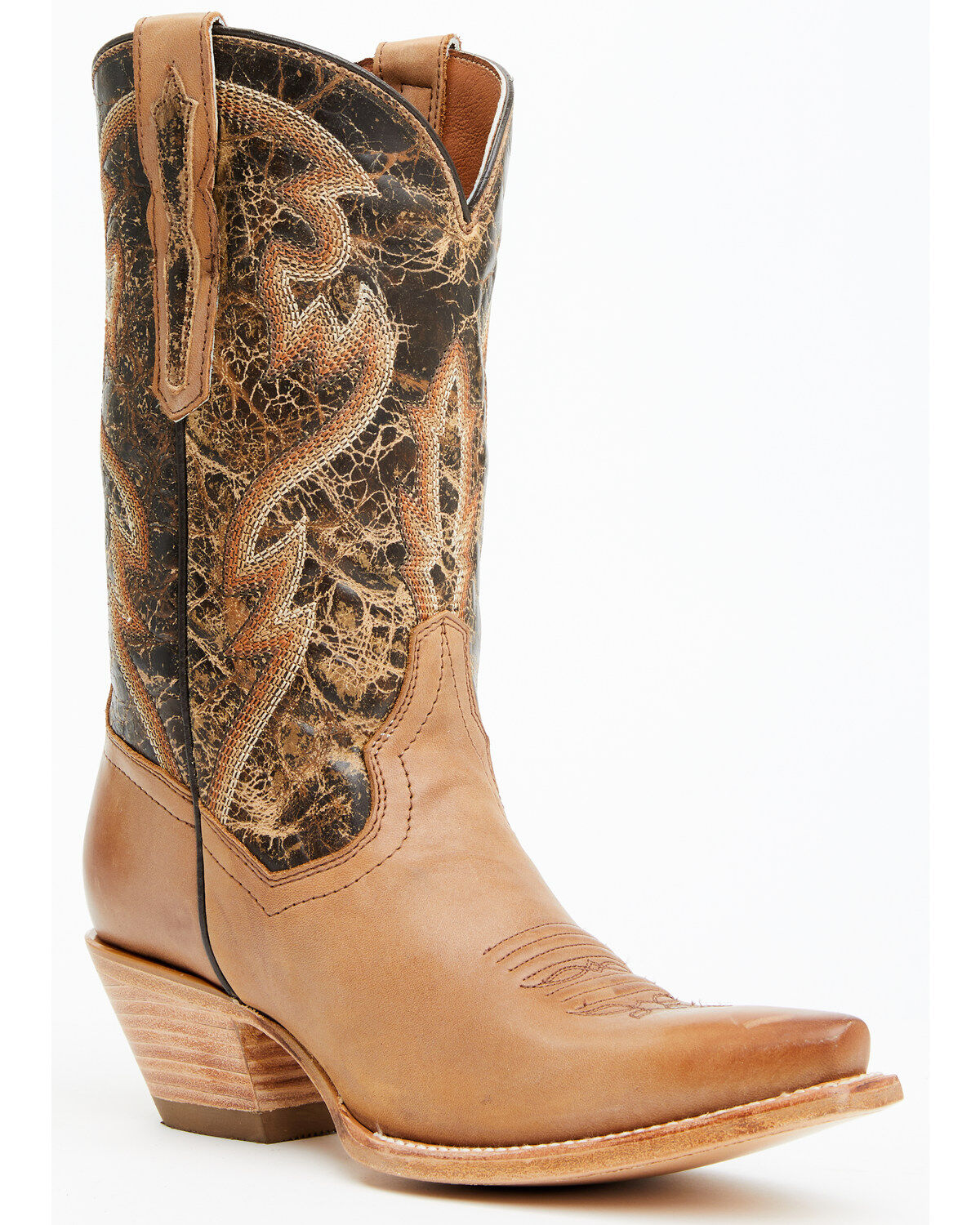 Image #1 - Dan Post Women's 11" Tria Western Boots - Snip Toe, Tan, hi-res