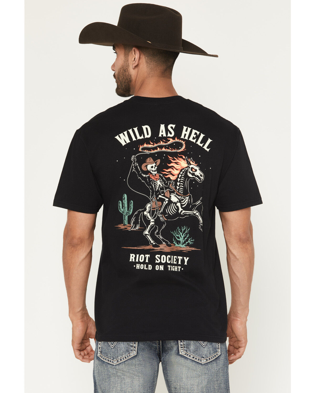 Image #1 - Riot Society Men's Wild As Hell Short Sleeve Graphic T-Shirt, Burgundy, hi-res