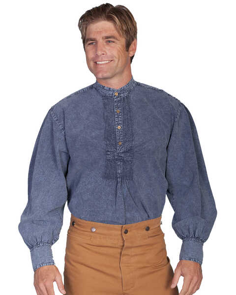 Image #1 - RangeWear by Scully Men's Pleated Front Pullover Western Shirt - Big & Tall, Dark Blue, hi-res