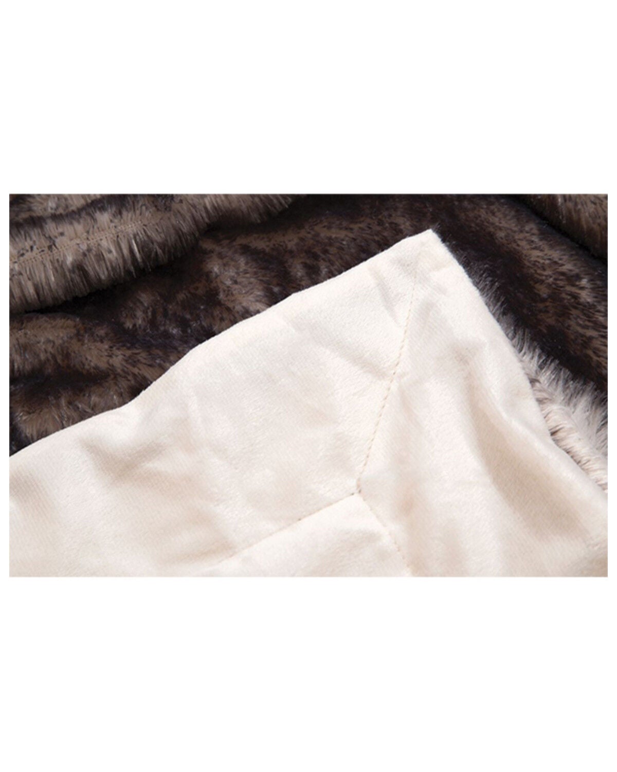 Image #3 - Carstens Home Dark Grey Tipped Fox Faux Fur Throw Blanket, Grey, hi-res