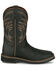 Image #2 - Justin Men's 11" Stampede Widowmaker Waterproof Pull-On Work Boots - Steel Toe, Black, hi-res