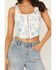 Image #3 - Shyanne Women's Floral Corset Top, White, hi-res