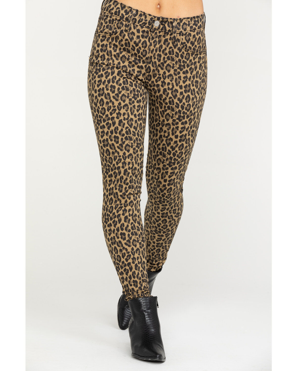 high rise leopard print jeans