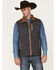 Image #1 - Cinch Men's Herringbone Concealed Carry Zip-Front Softshell Vest, Charcoal, hi-res