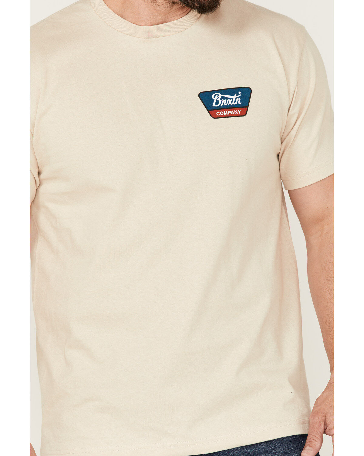 Image #3 - Brixton Men's Linwood Logo Graphic Standard T-Shirt, Cream, hi-res