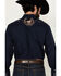 Image #4 - Roper Men's Embroidered Solid Long Sleeve Pearl Snap Western Shirt, Dark Blue, hi-res