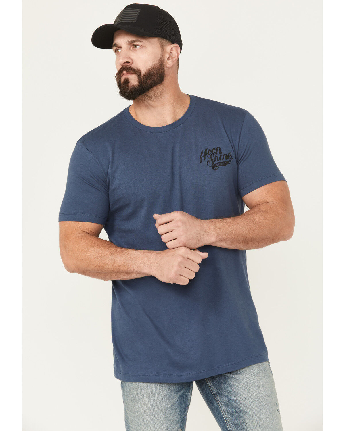 Image #2 - Moonshine Spirit Men's Heart Guitar Short Sleeve Graphic T-Shirt, Navy, hi-res