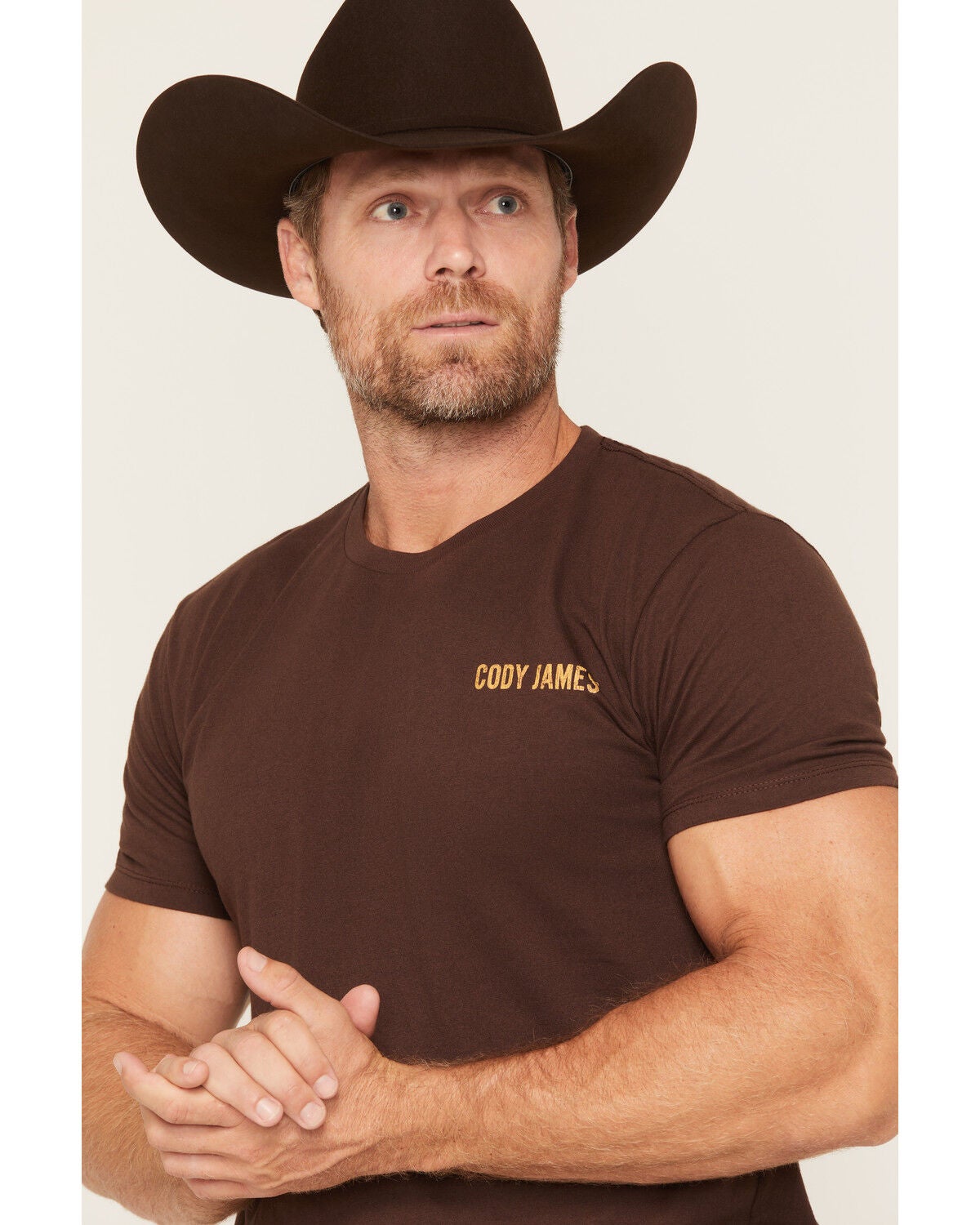 Image #3 - Cody James Men's Give 'Em The Horns Short Sleeve Graphic T-Shirt, Chocolate, hi-res