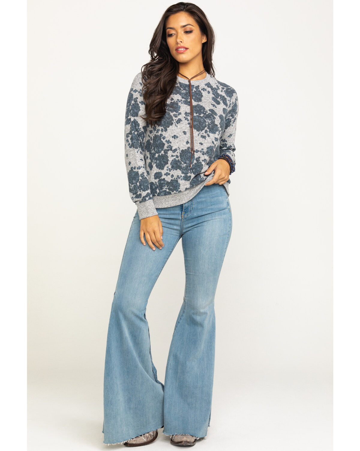Floral pullover sweater clearance