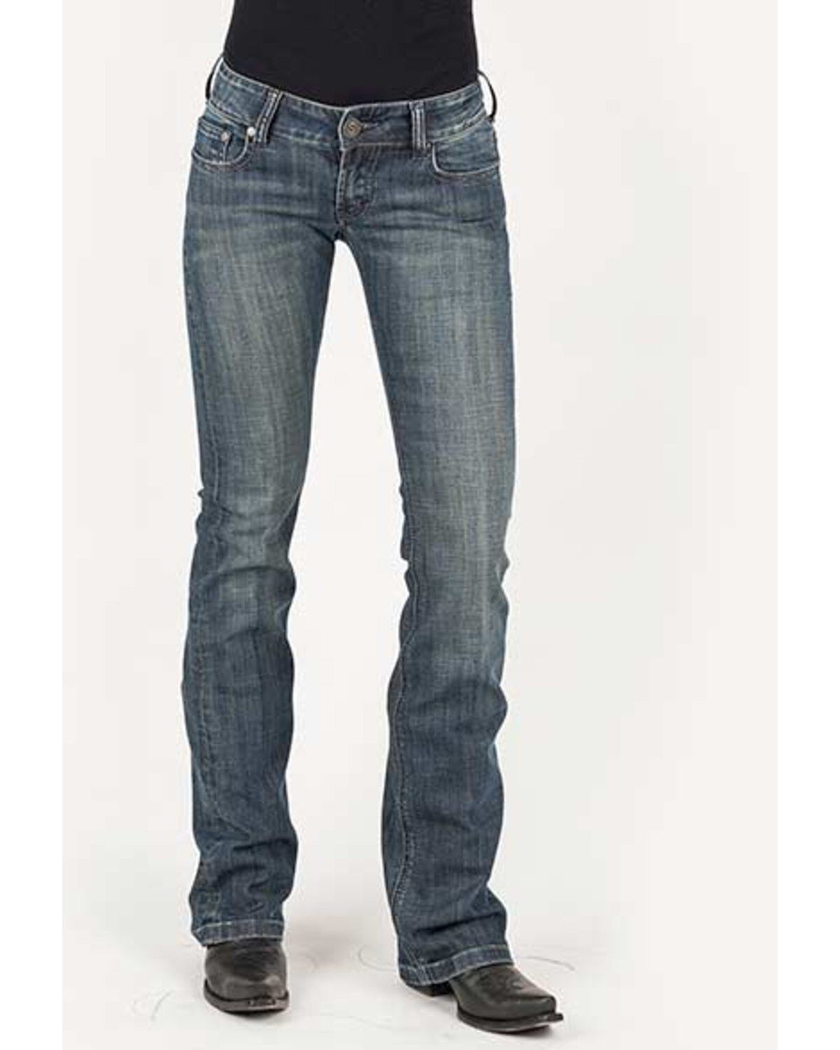 Image #2 - Stetson Women's 818 Medium Hollywood Deco Bootcut Jeans, , hi-res