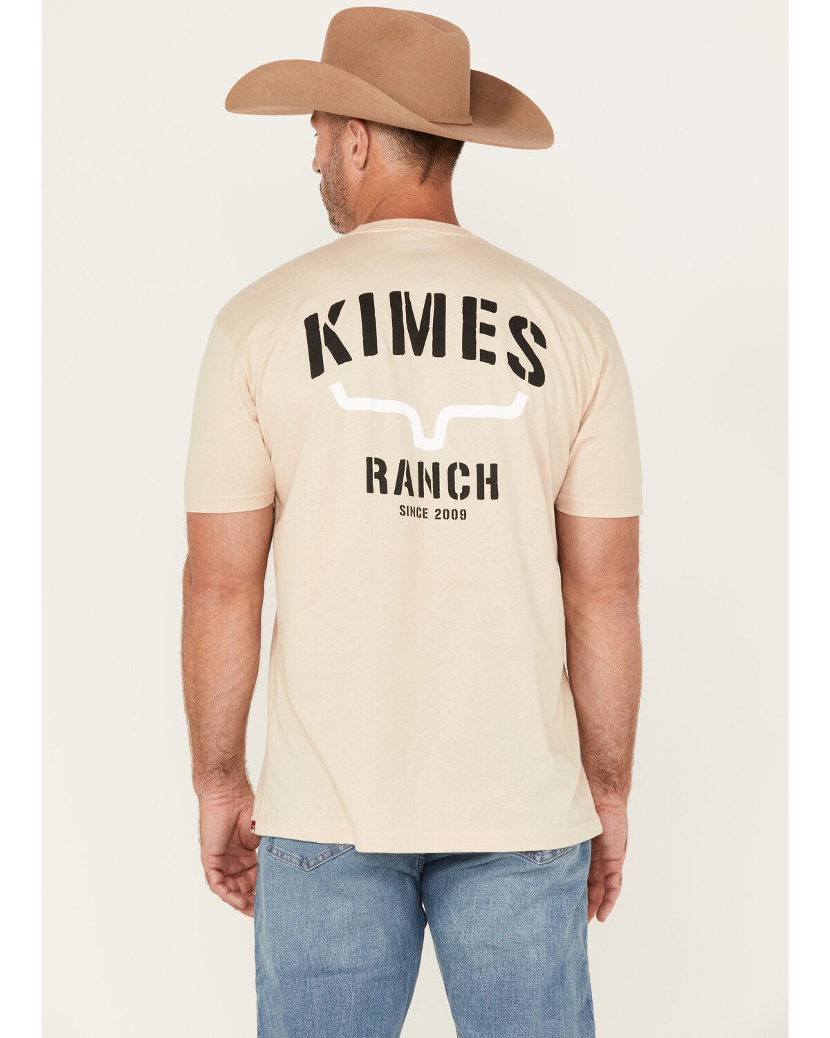 Kimes Ranch Men's Boot Barn Exclusive Logo Short Sleeve Graphic T-Shirt, Cream, hi-res