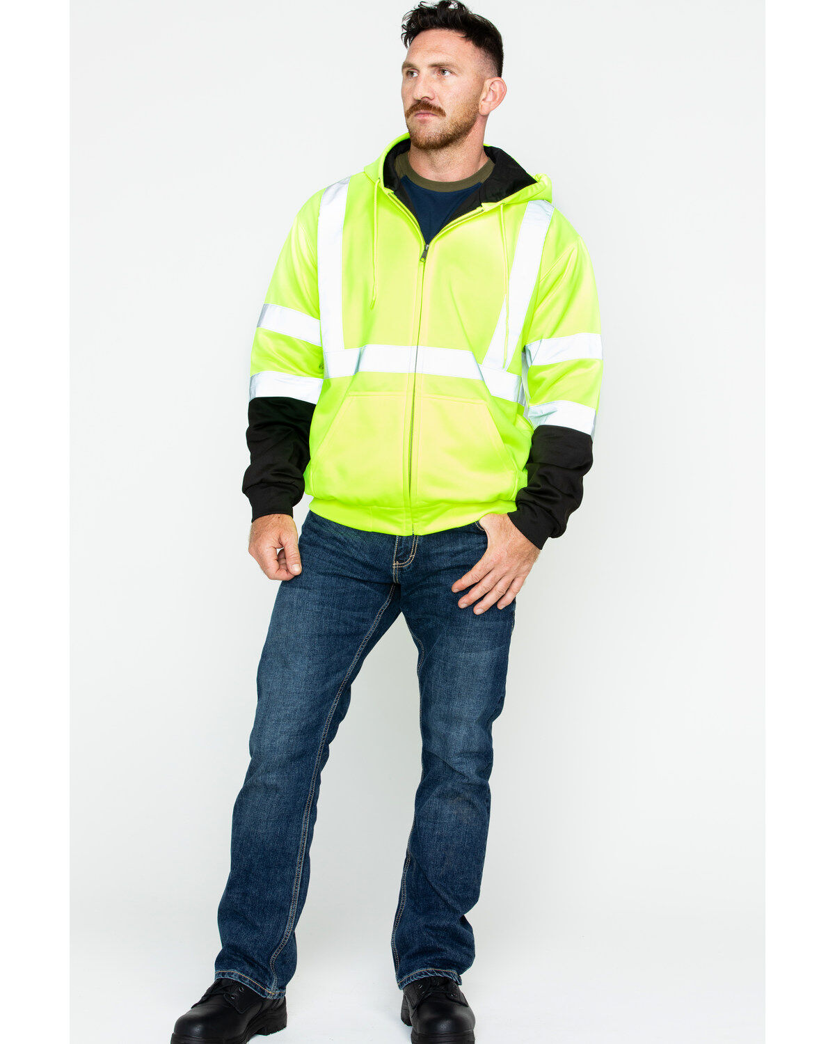 Image #6 - Hawx Men's Softshell High-Visibility Safety Work Jacket, Yellow, hi-res