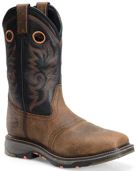 Double H Men's Saddle Composite Toe Western Work Boots, Brown, hi-res