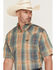Image #2 - Wrangler Men's ATG Turbulence Plaid Print Short Sleeve Snap Performance Western Shirt - Big, Multi, hi-res