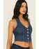 Image #2 - Levi's Women's Dark Wash Denim Halter Top, Blue, hi-res