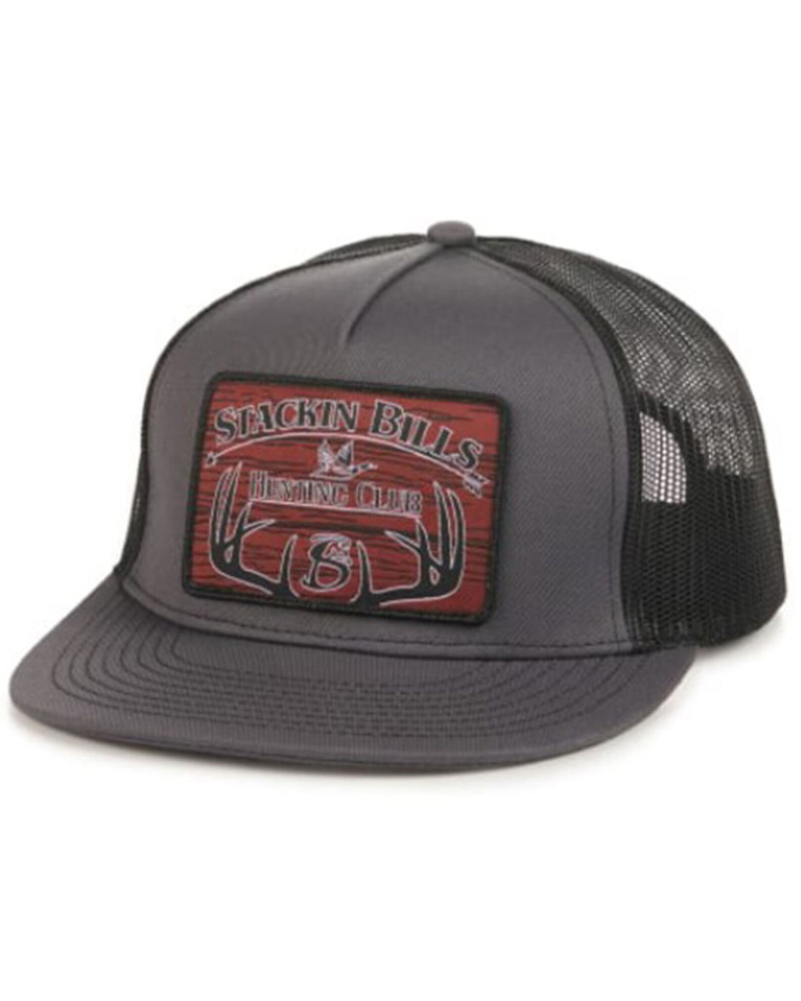 Product Name Stackin Bills Men's Hunting Club Logo Trucker Cap
