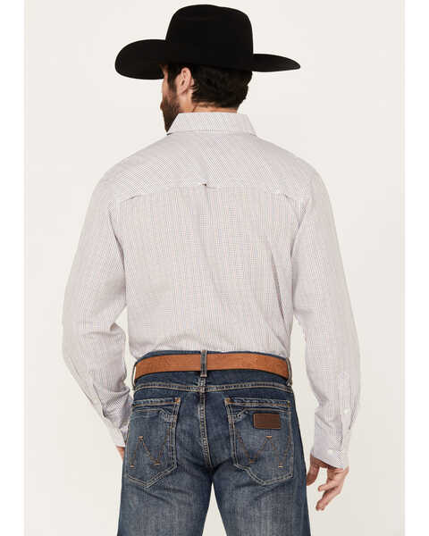 Image #4 - Resistol Men's Baker Plaid Print Long Sleeve Button Down Western Shirt, Brown/blue, hi-res
