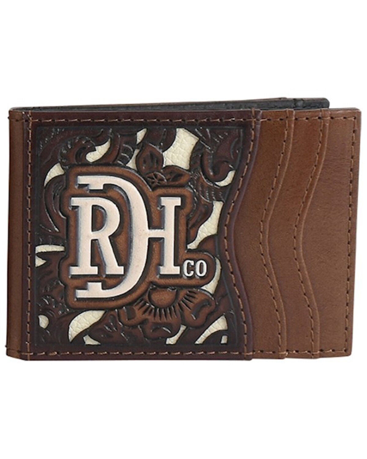 Image #1 - Red Dirt Hat Men's Tooled Inlay Bifold Wallet, Brown, hi-res