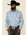 Rough Stock By Panhandle Men's Defiance Stretch Floral Print Long Sleeve Western Shirt , White, hi-res