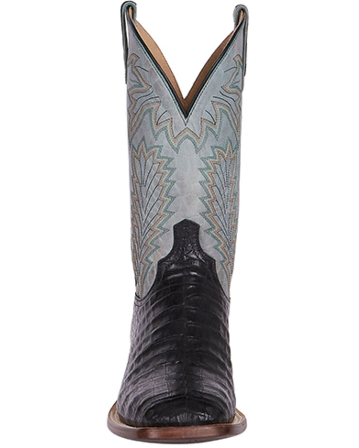 Image #4 - Lucchese Men's Exotic Caiman Western Boots - Broad Square Toe, Black, hi-res