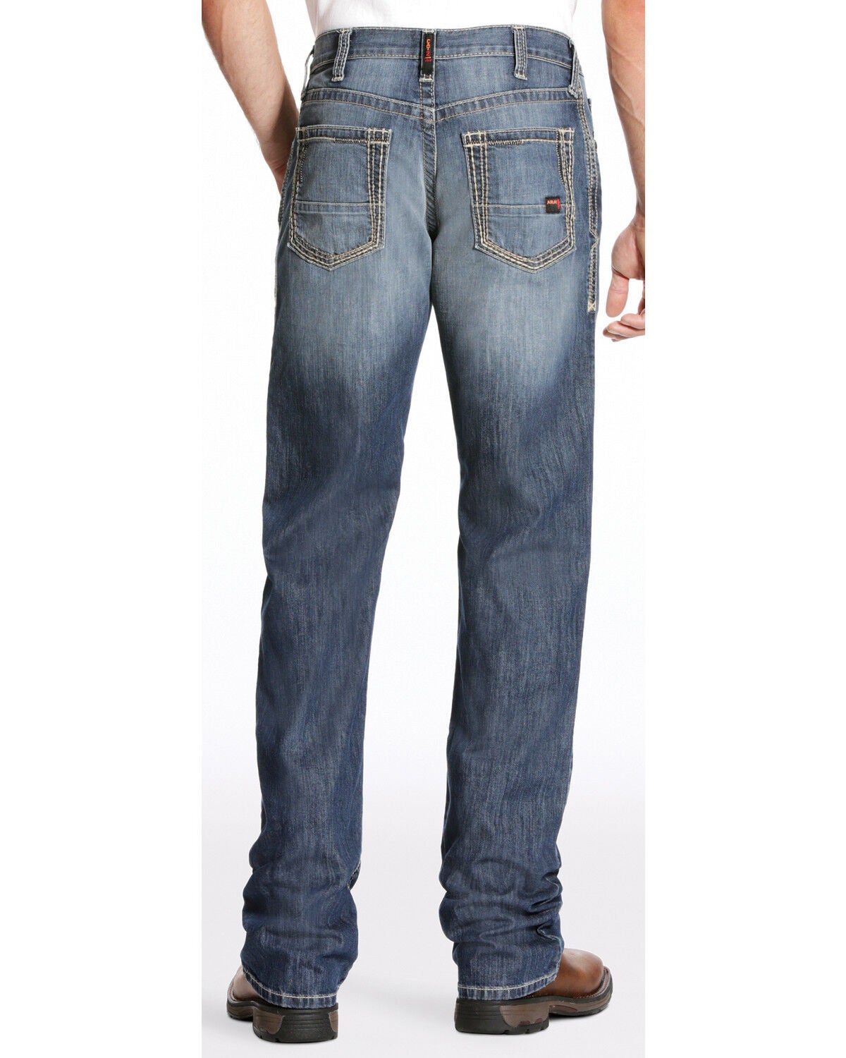 Ariat Men's FR M4 Inherent Boundary Low Rise Bootcut Jeans - Big, Dark Blue, hi-res